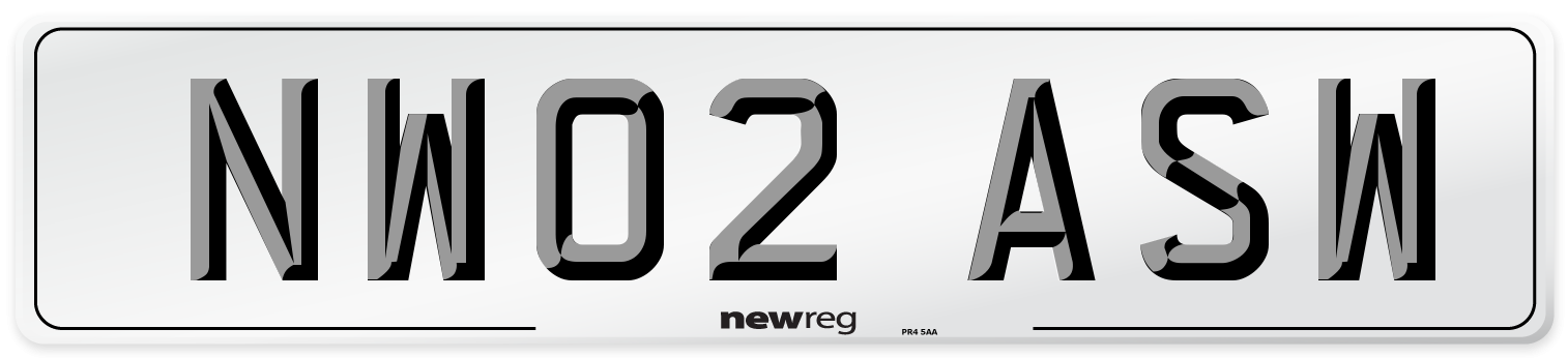 NW02 ASW Number Plate from New Reg